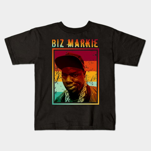 Biz markie | Retro potrait Kids T-Shirt by Aloenalone